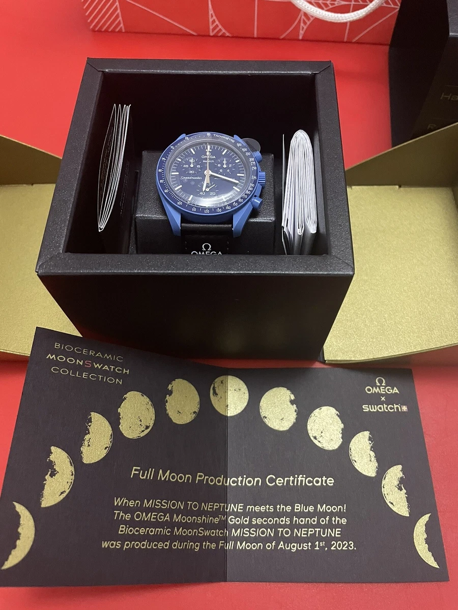 Swatch X Omega Moonswatch Mission To Neptune Moonshine Gold 100% Authentic