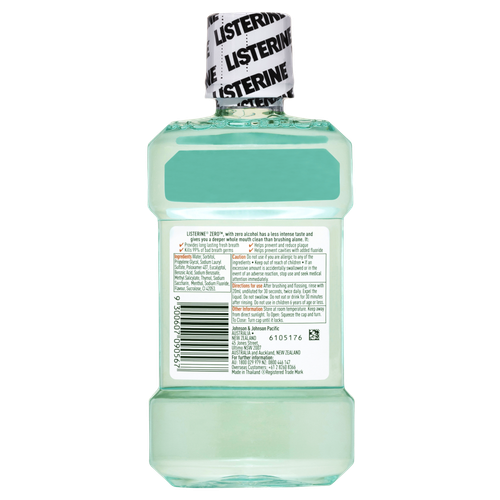 Listerine Zero Alcohol Mouthwash 250mL Antibacterial Fresher & Cleaner Mouth - Picture 2 of 3