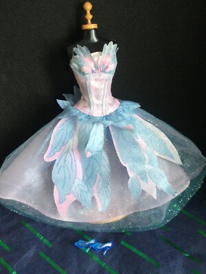 Vintage 2003 Barbie ‘Swan Lake’ Odette Dress VGC with Added Blue Glass  Slippers UK