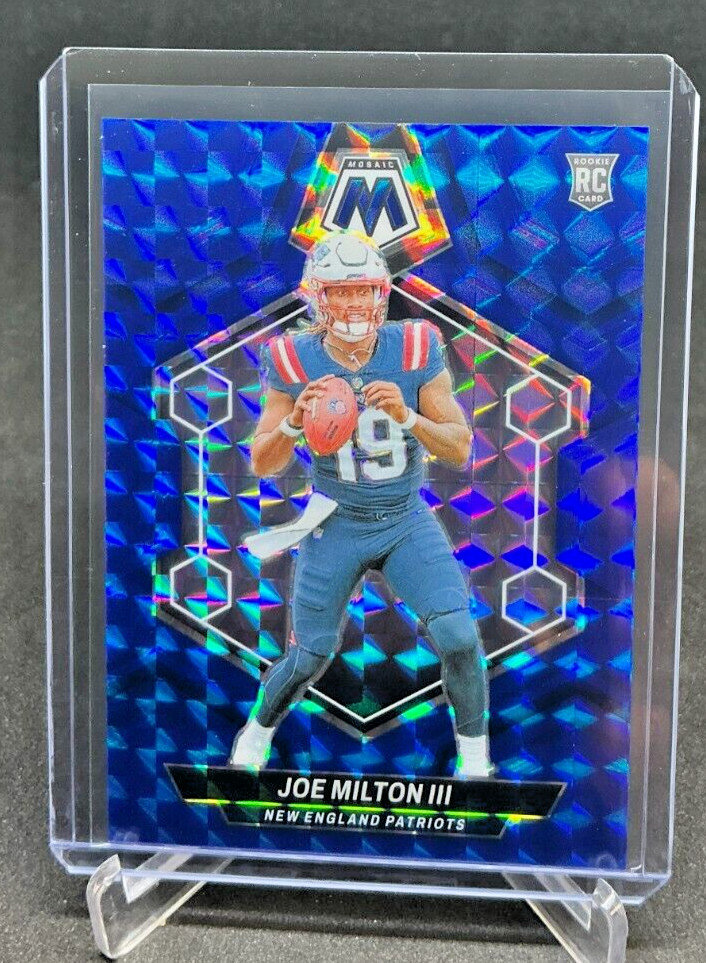 2024 Panini Mosaic JOE MILTON RC Blue Mosaic Prizm 10/99 #397 Patriots