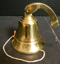 Vintage Wall Hanging Ships Brass Bell 4.75" x 3.13" No Bracket Excellent Cond