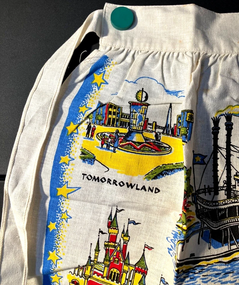 MUY RARO "ASI" 1954/56 "Disneyland" Parque Souvenir - Delantal con Campanilla/Etiqueta Foto 4 de 4