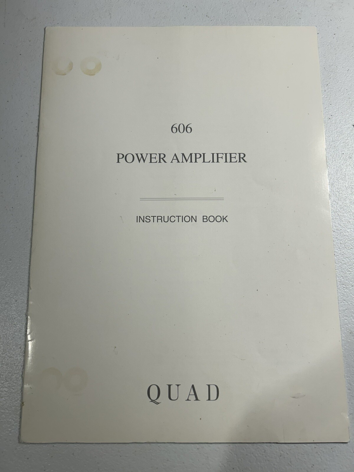 Quad 606 Power Amplifier Amp Instruction Book Original OEM Vintage