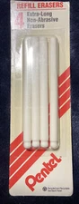 Pentel Clic Eraser Refill Extra Long Non-Abrasive  Won’t Tear Paper - Pack of 4