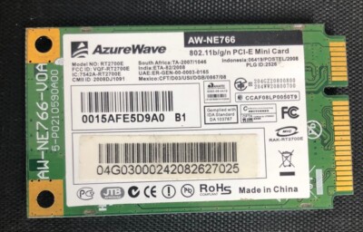 AzureWave AW-NE766 RT2700E PCIe Network Wireless WLAN WIFI Card 802.11 Mini Pcie