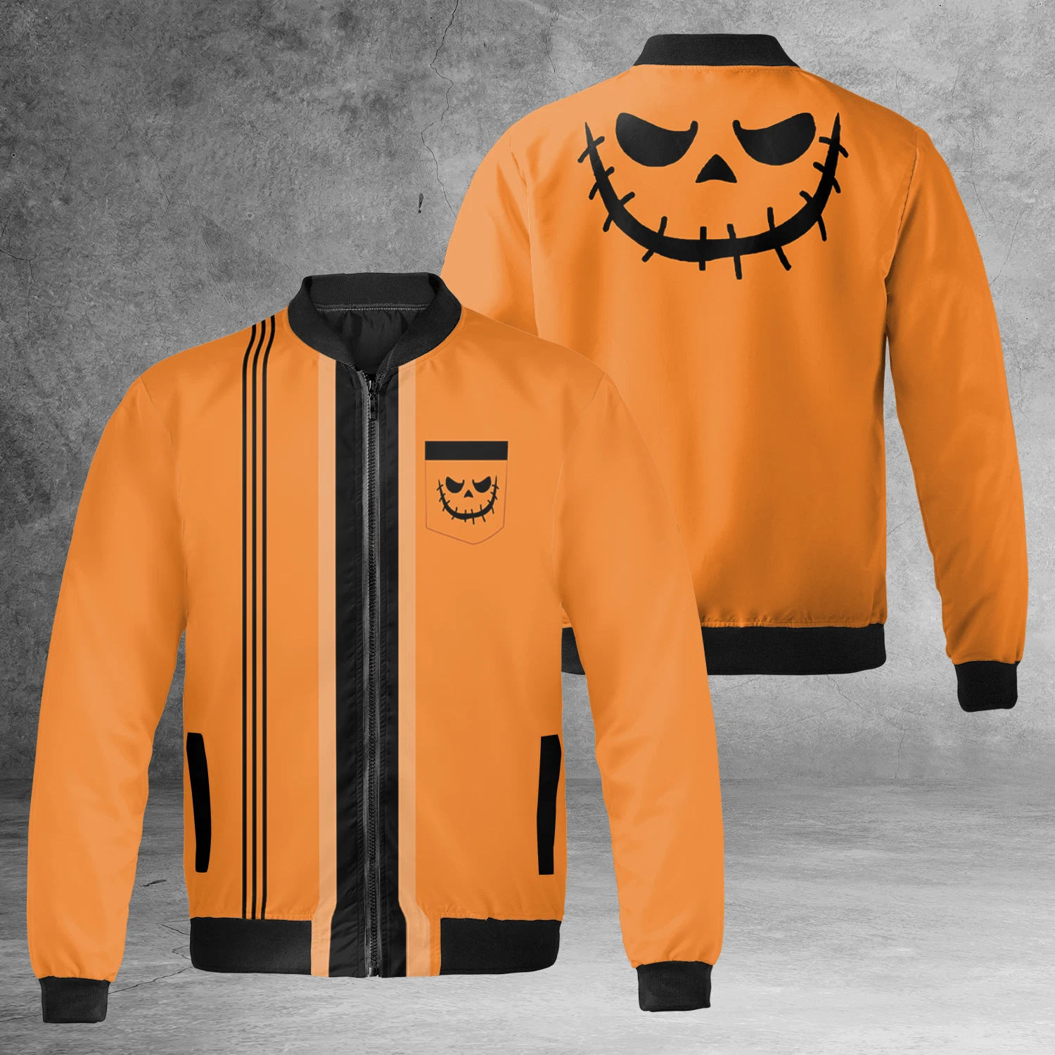 Bowling Ball Bowler Jack O Lantern Pumpkin Costume Jack Skellington Face Jacket