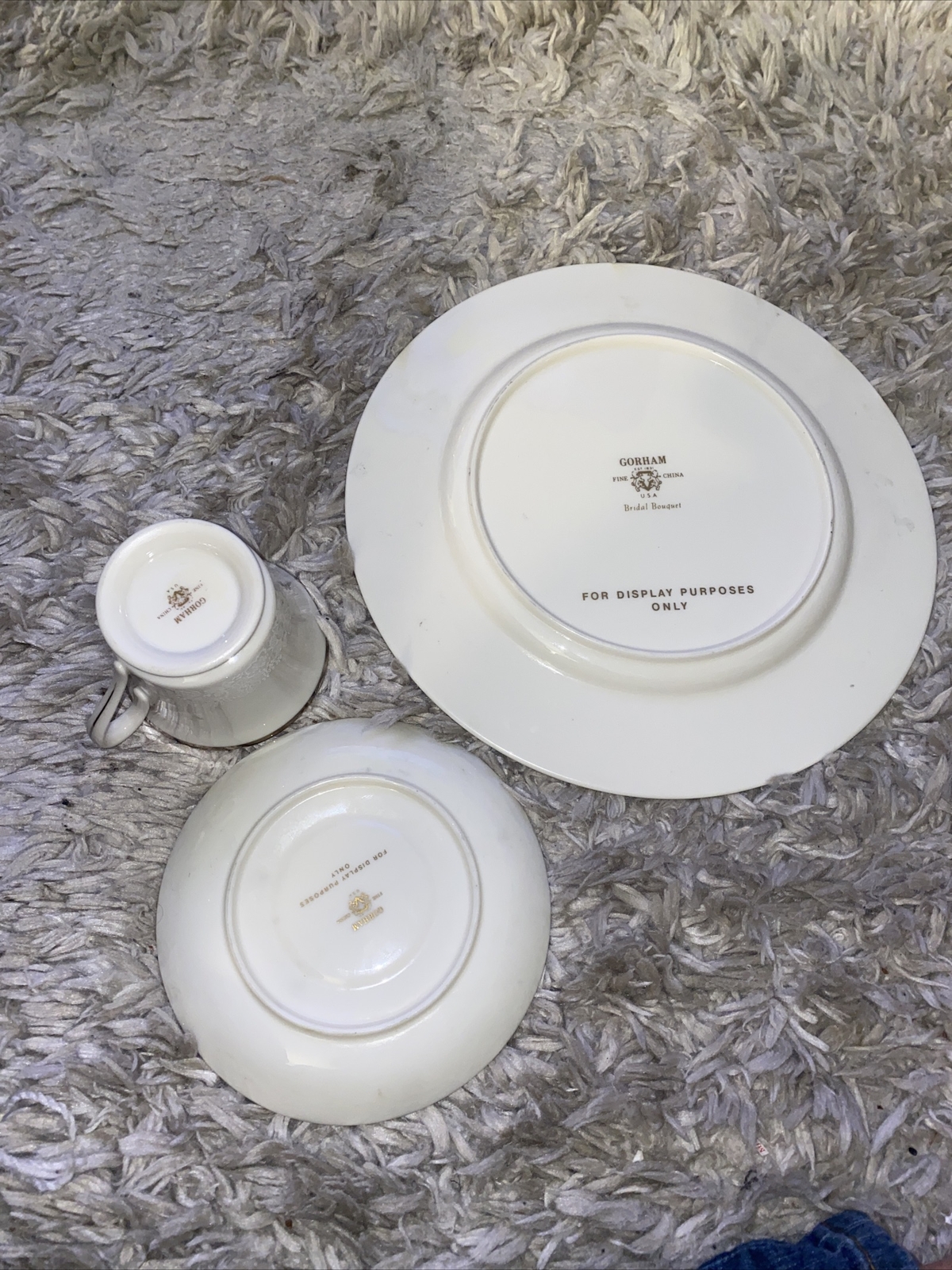 Vintage Gorham China Bridal Bouquet Dinner Plate ,  Cup & Saucer