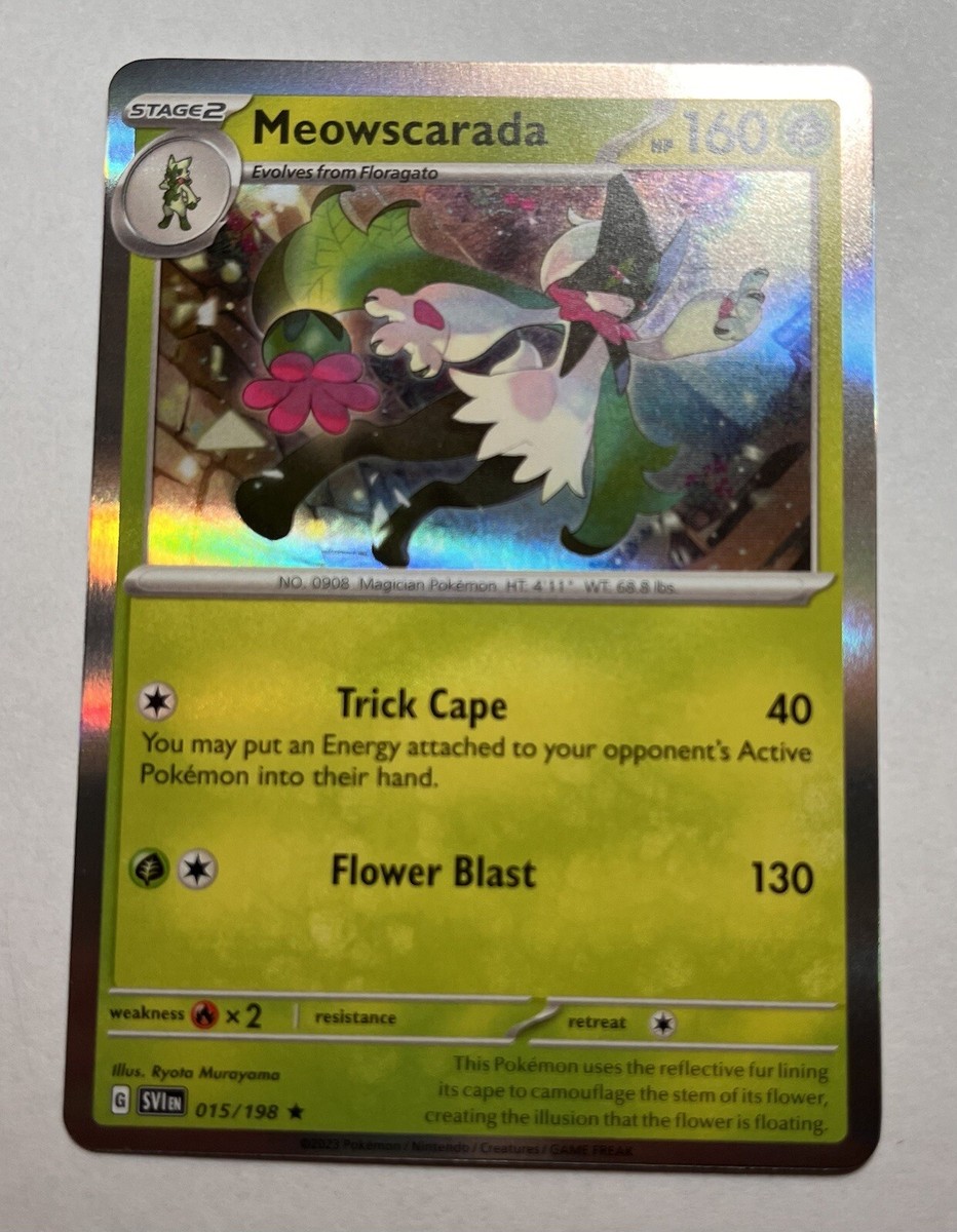HOLO Meowscarada 015/198 NM / M RARE Scarlet Violet Pokemon Card