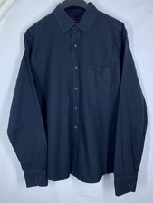 Untuckit Shirt Mens Black Large Button Up Long Sleeve Pocket Chamois Flannel USA