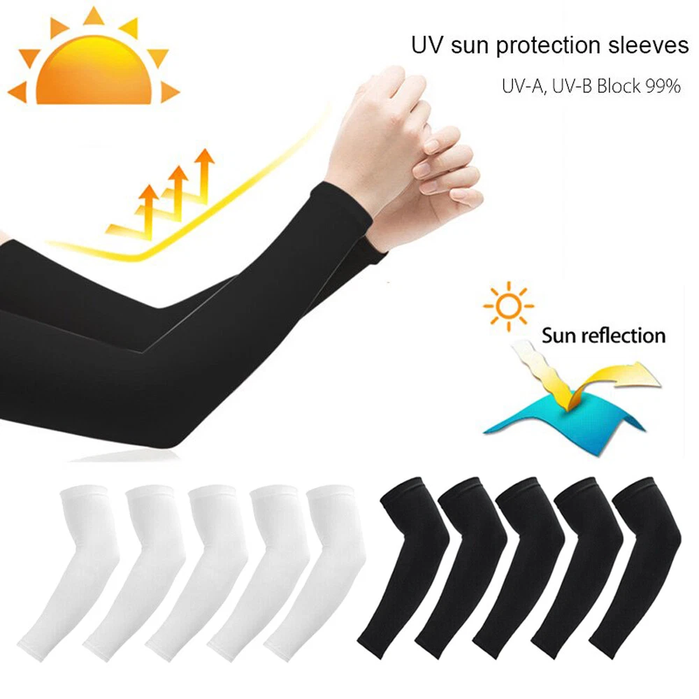 10 Pairs UV Sun Protection Cooling Arm Sleeves Warmer Cover For Outdoor Sports