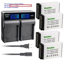 Kastar Battery LCD Rapid Charger for Canon LP-E17 LPE17 Canon EOS 77D 8000D DSLR