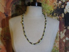 Necklace with Faux Pearls and Multi Color Beads 26"
