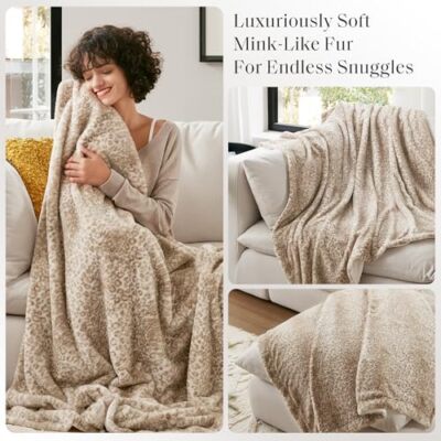 Madison Park Zuri Soft Plush Oversized Faux Fur Throw Blanket