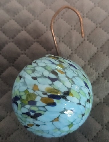 Hand Blown Art Glass Blue Ornaments 2.5" Set Of 2 - Picture 8 of 9