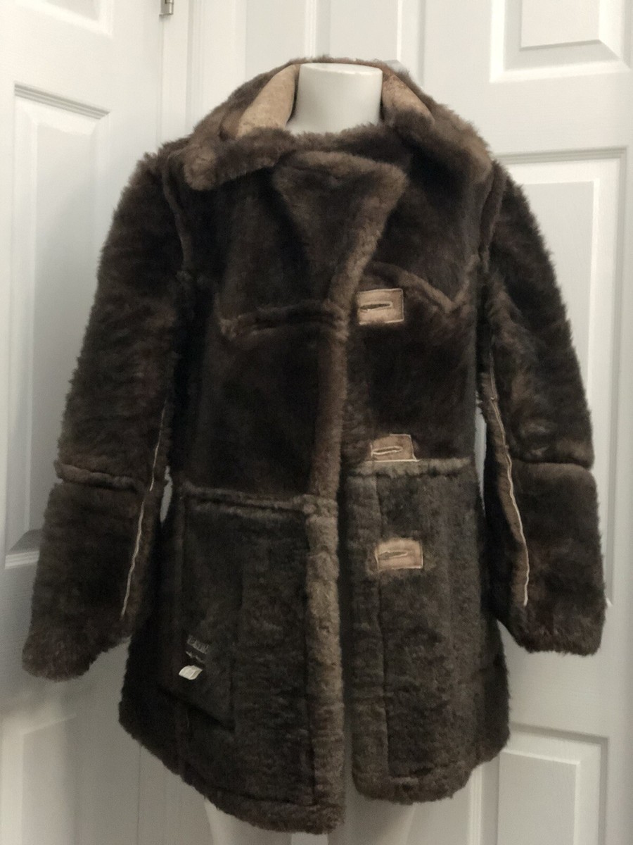 Vintage Lawrence Genuine Shearling/Sheepskin Ranch Coat | eBay