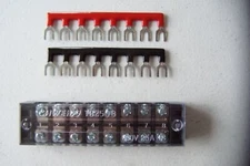 1 Set 25A 600V  8 POSITION DUAL ROW HEAVY DUTY TERMINAL BLOCK W/Jumper Block
