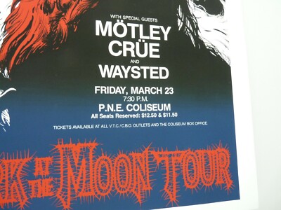Ozzy Osbourne & Motley Crue 17x25 1984 Tour Poster Lithograph