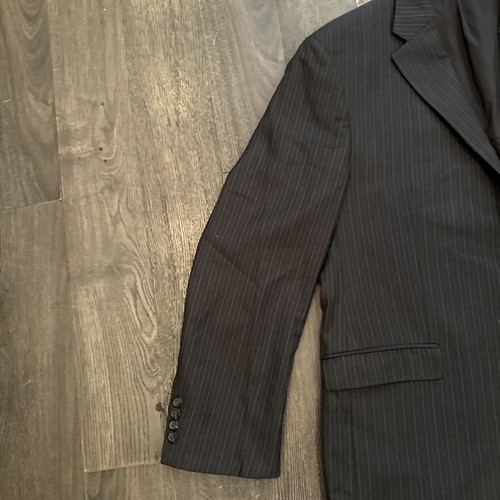 Vintage Macys Polo Ralph Lauren Green Label Pinstripe 2 Piece Suit Mens Size 44R - Picture 3 of 22