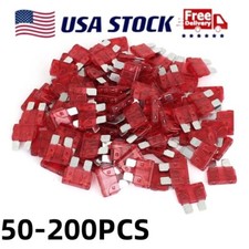 200PCS 10 AMP ATC/ATO STANDARD Regular FUSE BLADE 10A CAR TRUCK MARINE BOAT RV