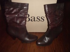 Womens BASS Boots Sz 8 1/2 M Chocolate Bass-Milano 3" Heel NIB