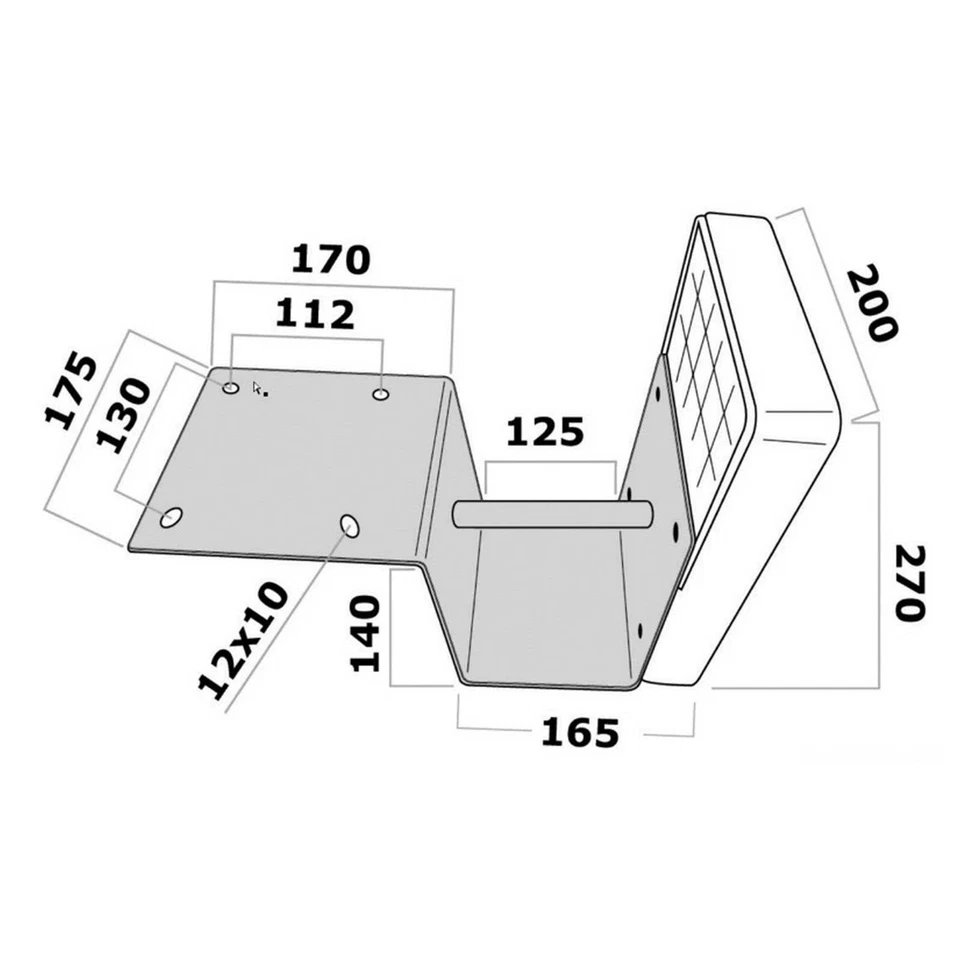 Adjustable outboard bracket f.stern mounting 15 HP - 1 PC Osculati - 47.376.13 - Imagem 2 de 2