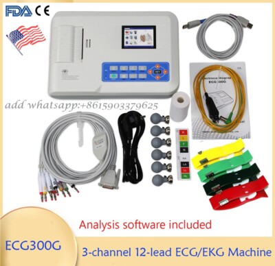 CONTEC Digital 3-channel 12-lead ECG/EKG Machine electrocardiograph-PC software