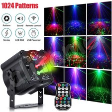 1024Pattern LED Stage Light Laser Projector RGB DJ Disco Party KTV Show Lighting