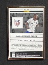 2024-25 Panini Noir FIFA Folarin Balogun Bronze Frame 20/25 USMNT Jersey Kit #