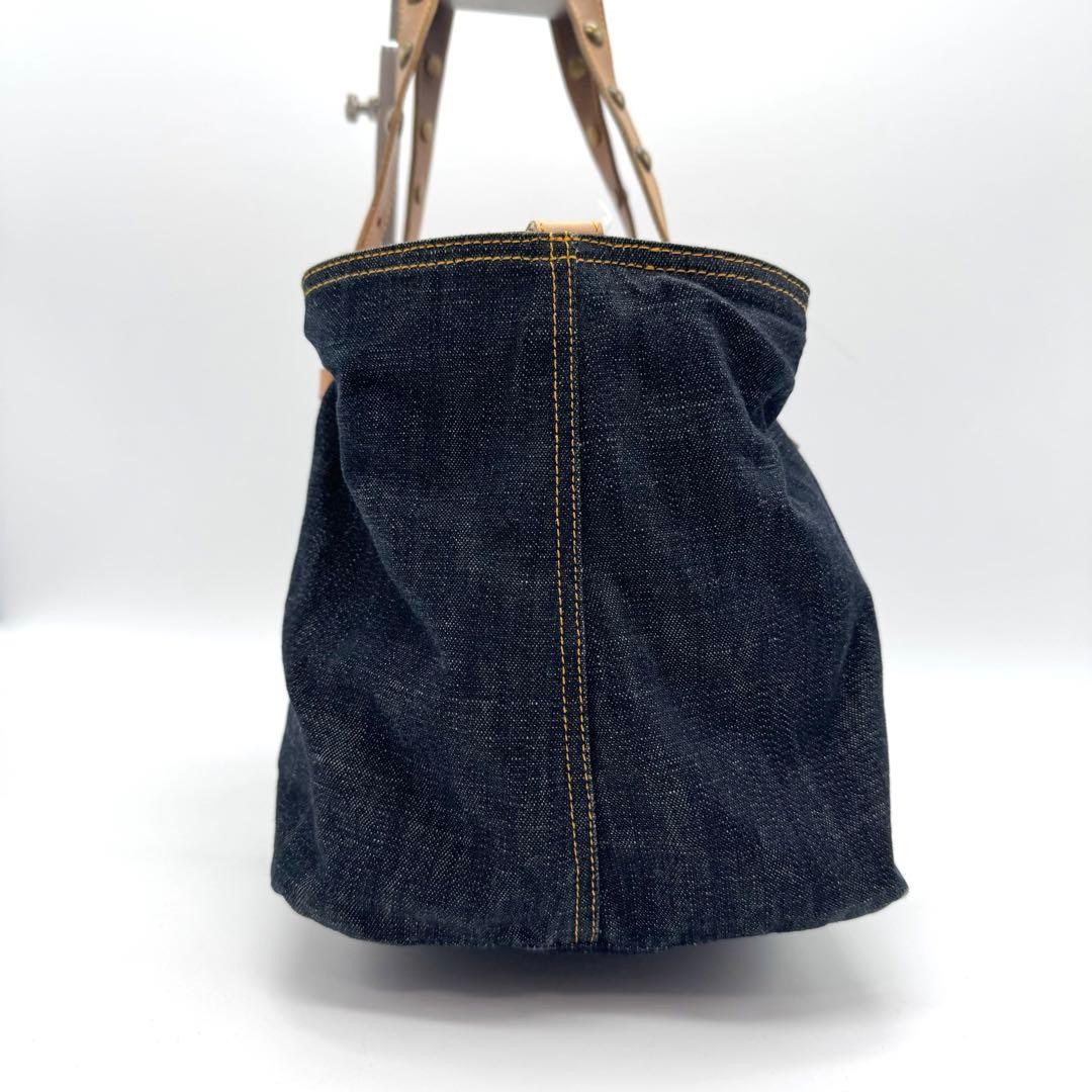 Authentic Miu Miu Archive Denim Tote Bag shoulder Indigo Y2K Vintage rare studs image 5