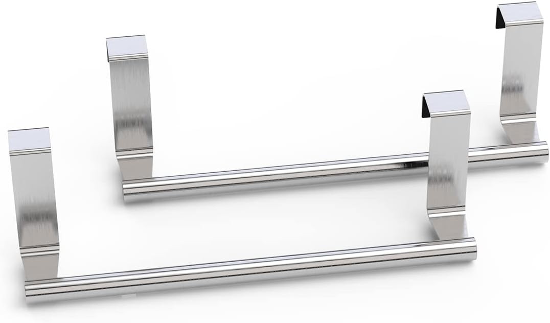 Rack For Cabinet, Strong Steel Kitchen Over Cabinet Towel Bar Holder, 9" W