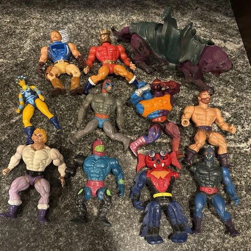 MOTU 1980s Action Figure Lot Of 11 Vintage Masters Of The Universe FOR PARTS**