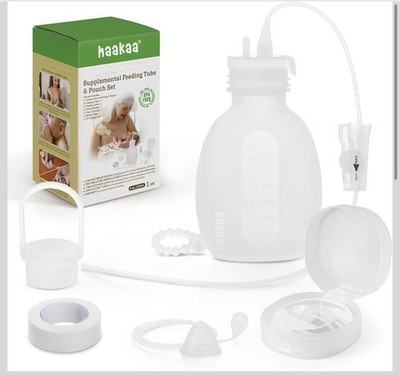 Haakaa Supplemental Nursing System Feeding Tube & Pouch Set  NEW EXP 2028