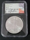 2024 (P) SILVER EAGLE STAR PRIVY NGC MS70  FIRST DAY GAUDIOSO SIGNED  BLACK CORE