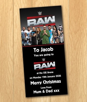 WWE 2026 RAW Personalisiertes Geschenk Weihnachten Geburtstag Ticket Show Tour