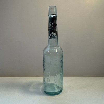 Vintage Florida Water Murray & Lanman Druggist New York Aqua Glass Bottle
