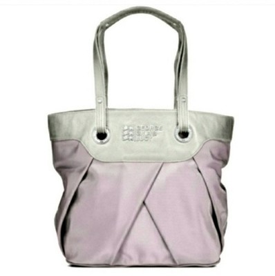 George Gina & Lucy Crossbody Tote Leather Nylon Mix Lavender Vintage  