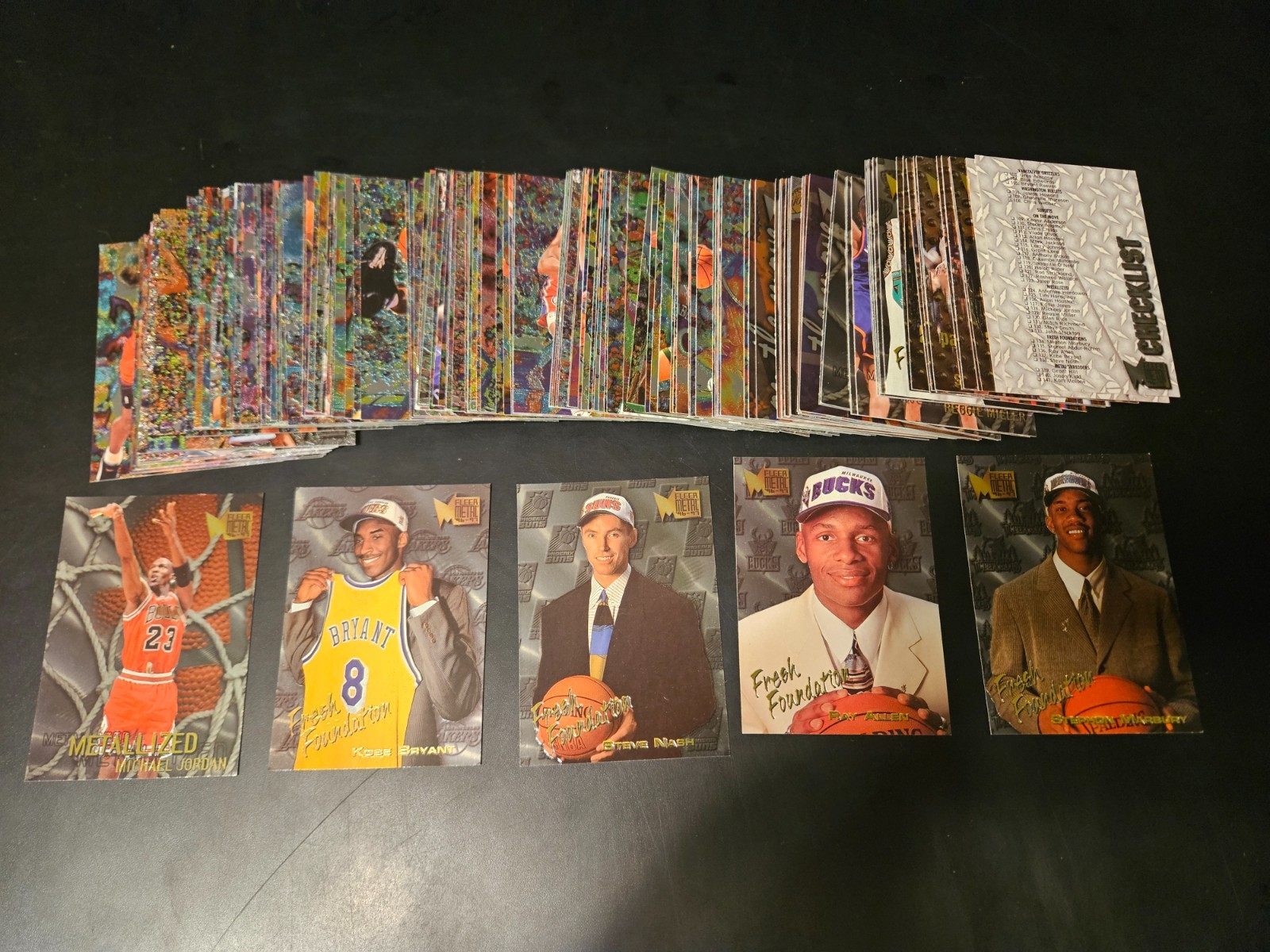 1996-97 Fleer Metal Complete Set Series 1 (1-150) Kobe Bryant RC, Michael Jordan