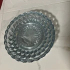 Vintage Set of 4 Anchor Hocking Blue Bubble Bread & Butter/ Dessert Plates