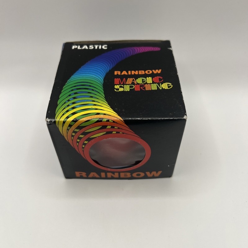 Rainbow Magic Spring - Classic Plastic Slinky - Rainbow Color, 70s Nostalgic Toy