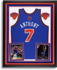 Carmelo Anthony Knicks Deluxe Framed Signed Mitchell & Ness '10-11 Jersey w/Insc