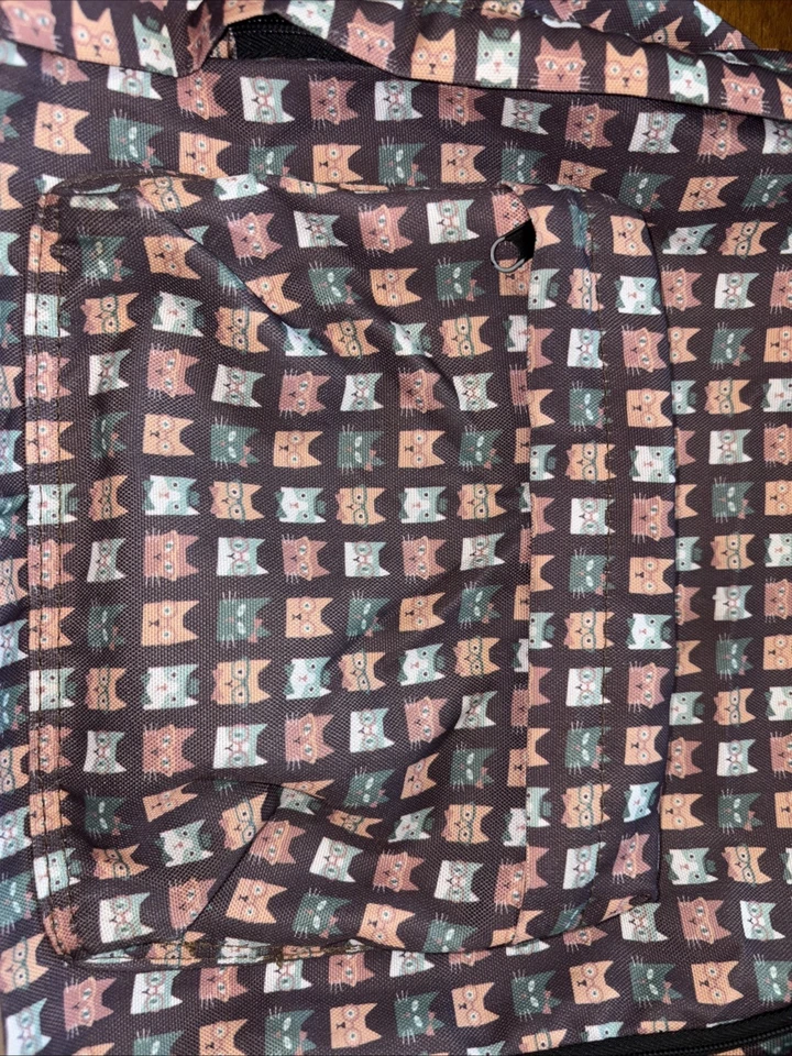 Mochila de lona con diseño de gato caprichoso Foto 3 de 4