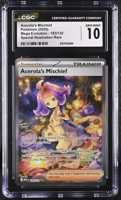 Acerola's Mischief 183/132 SIR- Mega Evolution CGC 10 GEM MINT | eBay