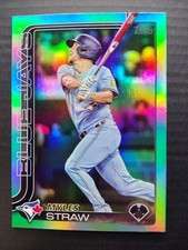 Myles Straw Aqua Rainbow Foil 2025 Topps Update  Toronto Blue Jays #US340