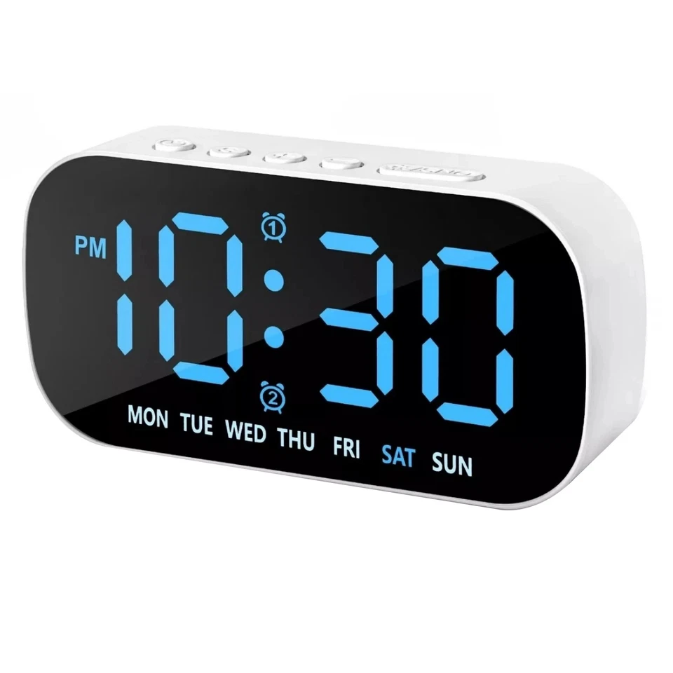 LED Display Digital Alarm Clock With Calendar Temperature For Gift Present - Image 2 of 4