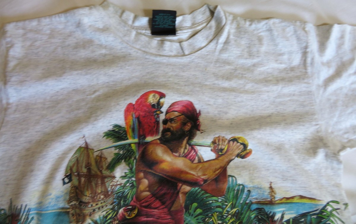 1990's Vintage T Shirt Treasure Bay Casino Habitat Tag Pirates View 6