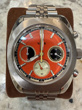 Vaer Men s Orange Dial Chronograph Quartz Wat...