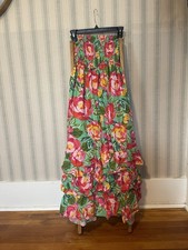 anthropologie ABEL THE LABEL Floral Maxi Dress Ruffle smocked  Sleeveless S