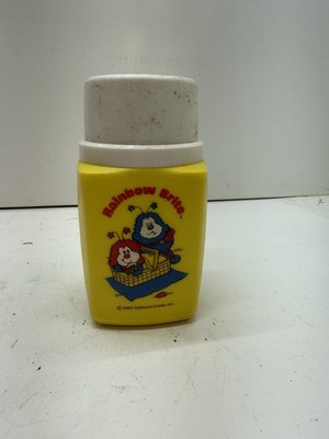 Vintage Rainbow Brite Yellow Thermos Hallmark Cup 1984 Champ Romeo Sprite 8 oz