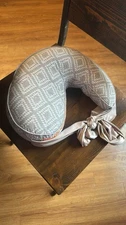 Boppy Anywhere Travel Nursing Pillow, Soft Gray, Nursing Support Breastfeeding