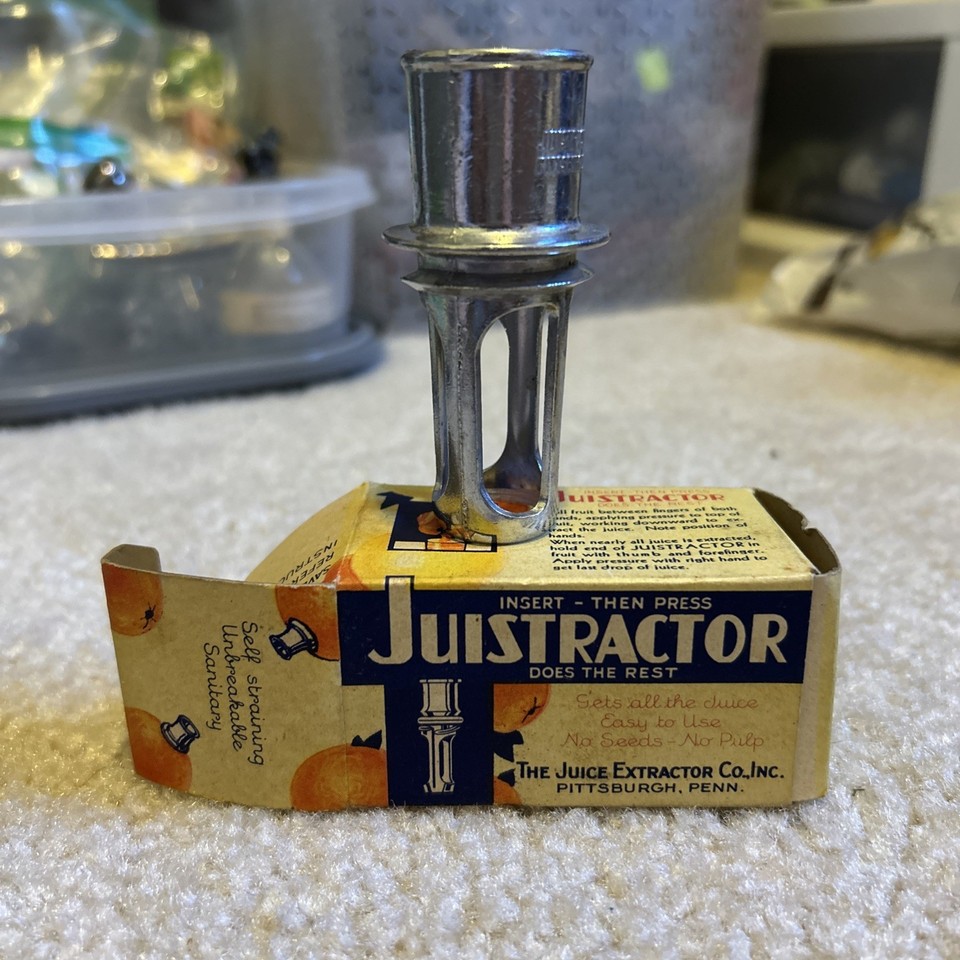 Juistractor Vintage Juice Extractor Original Box Pittsburgh PA Kitchen Tool 1930